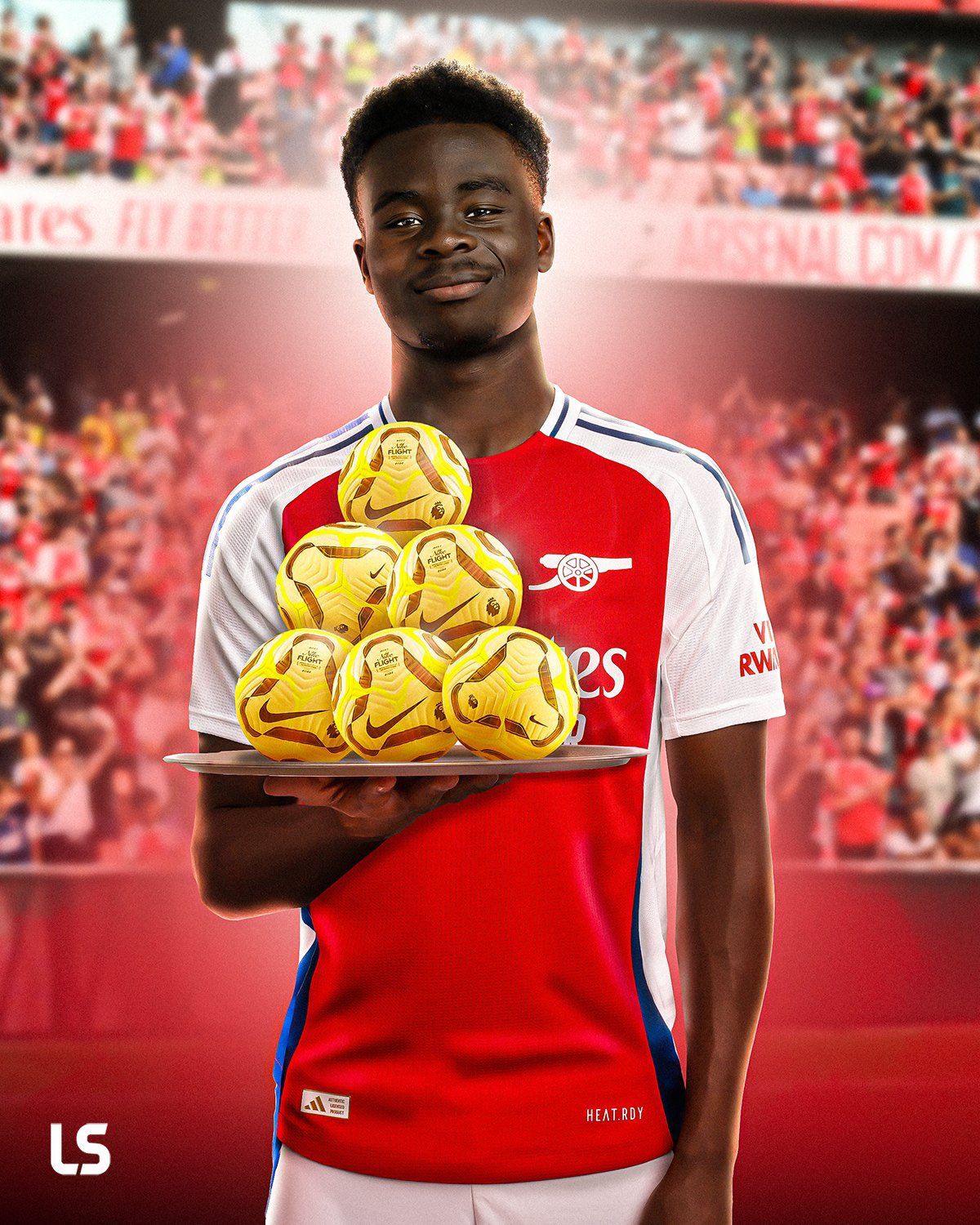 💡萨卡成为英超历史首位前6场比赛每场送出1次助攻的球员